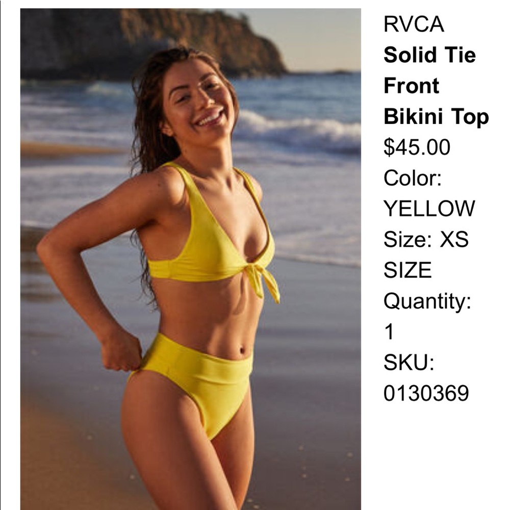 RVCA Yellow Bikini, High Waisted + top , pac sun
